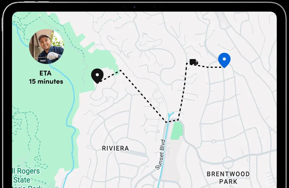 Live ETA tracking map