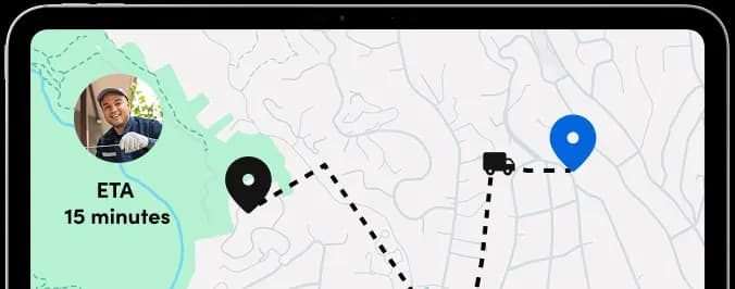 Live ETA tracking map on mobile